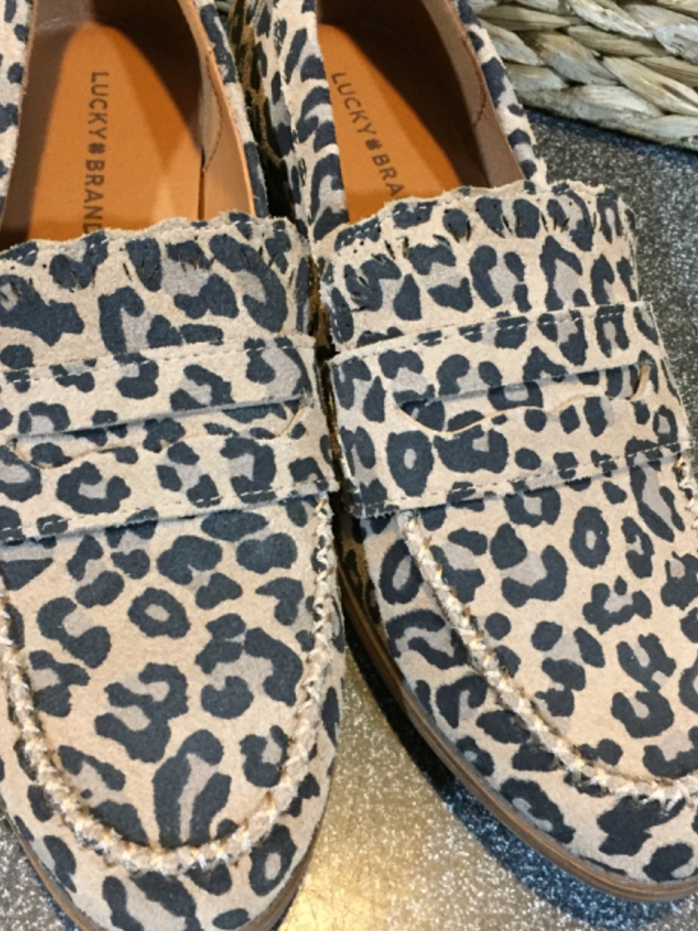 Lucky Brand Leopard Print Penny Loafers - Brown and Black - Picture 3 of 12